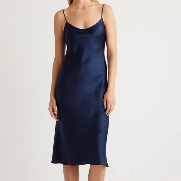Quince Navy Blue Dress - Picture 1 of 7